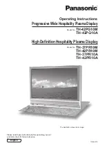 Preview for 1 page of Panasonic TH-37PR10A Operating Instructions Manual