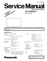 Preview for 1 page of Panasonic TH-37PWD6UY Service Manual