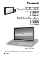 Предварительный просмотр 1 страницы Panasonic TH-37PWD8WK Operating Instructions Manual