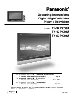 Предварительный просмотр 1 страницы Panasonic TH 37PX50U Operating Instructions Manual