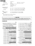 Предварительный просмотр 2 страницы Panasonic TH-37PX60U Service Manual