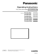 Preview for 1 page of Panasonic TH-42LF80U Operating Instructions Manual