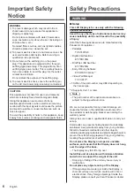 Preview for 6 page of Panasonic TH-42LF80U Operating Instructions Manual