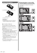 Предварительный просмотр 12 страницы Panasonic TH-42LF8U Operating Instructions Manual