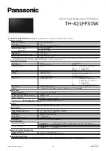 Panasonic TH-42LFP30W Specification предпросмотр