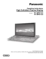 Preview for 1 page of Panasonic TH-42PD12U Operating Instructions Manual