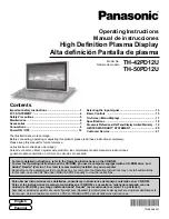 Panasonic TH-42PD12U (Spanish) Operating Instructions Manual preview