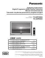 Предварительный просмотр 1 страницы Panasonic TH-42PD60U, TH-42PD60X Operating Instructions Manual