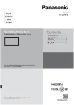 Preview for 1 page of Panasonic TH-42PF50E Operating Instructions Manual