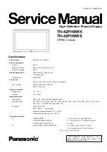 Предварительный просмотр 1 страницы Panasonic TH-42PH9WK Service Manual