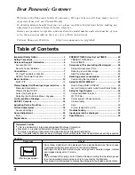 Предварительный просмотр 2 страницы Panasonic TH-42PHD6BX Operating Instructions Manual