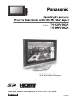 Preview for 1 page of Panasonic TH-42PV500A Operating Instructions Manual