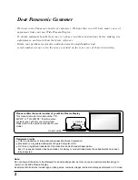 Preview for 2 page of Panasonic TH-42PWD3 Operating Instructions Manual