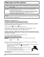 Preview for 4 page of Panasonic TH-42PWD3 Operating Instructions Manual