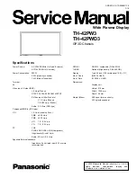 Panasonic TH-42PWD3 Service Manual предпросмотр