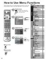 Предварительный просмотр 32 страницы Panasonic TH-42PX600U Operating Instructions Manual