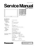 Preview for 1 page of Panasonic TH-42PY70P Service Manual