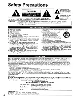 Предварительный просмотр 4 страницы Panasonic TH-42PZ700U - 42" Plasma TV Operating Instructions Manual