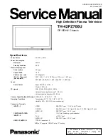 Panasonic TH-42PZ700U - 42" Plasma TV Service Manual preview