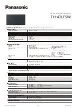 Panasonic TH-47LF5W Product Specification preview