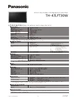 Panasonic TH-47LFT30W Specification preview