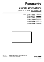 Предварительный просмотр 1 страницы Panasonic th-49lf8w Operating Instructions Manual