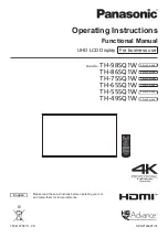 Предварительный просмотр 1 страницы Panasonic TH-49SQ1W Operating Instructions Manual