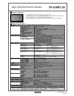 Panasonic TH-50PD12U Specifications preview