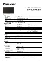 Preview for 1 page of Panasonic TH-50PH30ER Brochure & Specs