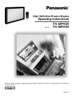 Предварительный просмотр 1 страницы Panasonic TH-50PHD5 Operating Instructions Manual