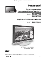 Panasonic TH-50PV30 Operating Instructions Manual preview