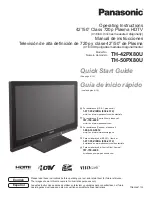 Panasonic TH 50PX80U - 50" Plasma TV Quick Start Manual preview