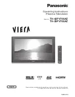 Preview for 1 page of Panasonic TH-50PY700AZ Viera Operating Instructions Manual