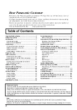 Preview for 2 page of Panasonic TH-50VX100E Operating Instructions Manual