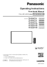 Preview for 1 page of Panasonic TH-55AF1U Operating Instrctions