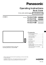 Preview for 1 page of Panasonic TH-55LFV60U Operating Instructions Manual