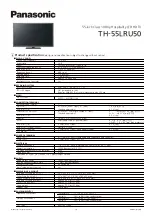 Preview for 1 page of Panasonic TH-55LRU50 Specification