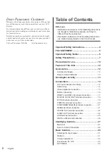 Preview for 2 page of Panasonic TH-55SF1HU Operating Instructions Manual