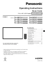 Preview for 1 page of Panasonic TH-55SF2U Operating Instructions - Basic Manual