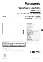 Preview for 1 page of Panasonic TH-55VF2W Operating Instructions Manual