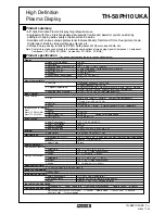 Предварительный просмотр 2 страницы Panasonic TH-58PH10UKA - 58" Plasma Panel Manual