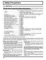 Предварительный просмотр 6 страницы Panasonic TH-58PH10UKA - 58" Plasma Panel Operating Instructions Manual