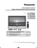 Предварительный просмотр 1 страницы Panasonic TH-58PX25 Operating Instructions Manual