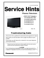 Preview for 1 page of Panasonic TH-65/58/50PZ750U Service Hints