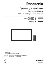 Panasonic TH-65EF1E Operating Instructions (Functional Manual) preview