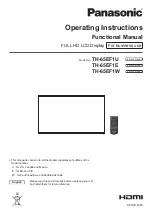 Предварительный просмотр 1 страницы Panasonic TH-65EF1U Operating Instructions (Functional Manual)