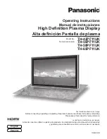 Panasonic TH-65PF11UK - 64.8" Plasma Panel Operating Instructions Manual preview