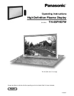 Panasonic TH-65PHD7W Operating Instructions Manual предпросмотр