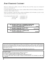 Preview for 4 page of Panasonic TH-65XVS30UP Operating Instructions Manual