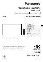 Panasonic TH-75BQE1W Operating Instructions - Basic Manual preview